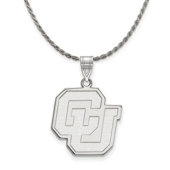 Sterling Silver U. of Colorado Large Pendant Necklace - 22...